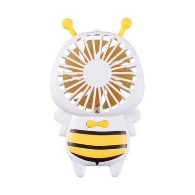 

TOMNEW USB Fan Mini Portable Handy Bee Shape Fashion Thin 400mA Rechargeable Fan with Led Light for Girls Home Travel Outdoor