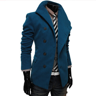 

Zogaa New Mens Woolen Coat Single-breasted Lapel