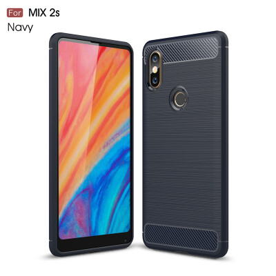 

Goowiiz Phone Case For Xiaomi Mi Mix 2Mix 2S Fashion Slim Carbon Fiber TPU Soft Silicone Prevent falling