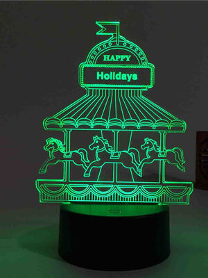 

AINA 7 color wooden horse night light