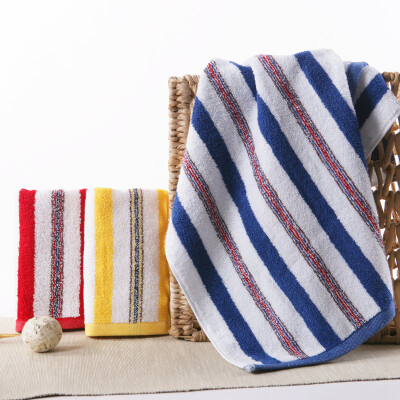 

Gold towel home textile cotton satin absorbent towel three loaded red yellow blue 82g strip 68 30cm