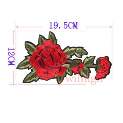 

1 Pcs Big 3D Patches Sew-on Flower Patch Embroidery Sequin Motif Red Rose Applique Garment Women DIY Clothes Sticker Wedding