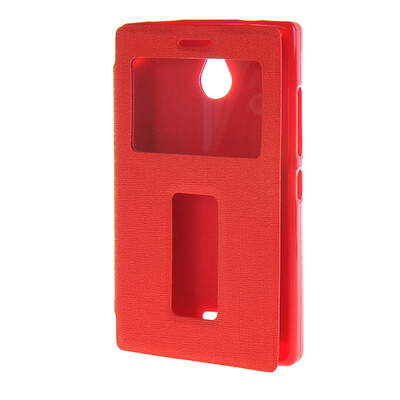 

MOONCASE Side Flip Hard board Slim Leather Bracket Window чехол для Cover Nokia Lumia X2 X+ X2DS красный