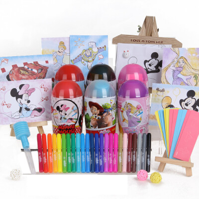 

ZHIGAO watercolor brush New Disney spray pen 24 color cute barrel can be spray painted watercolor brush D-1102