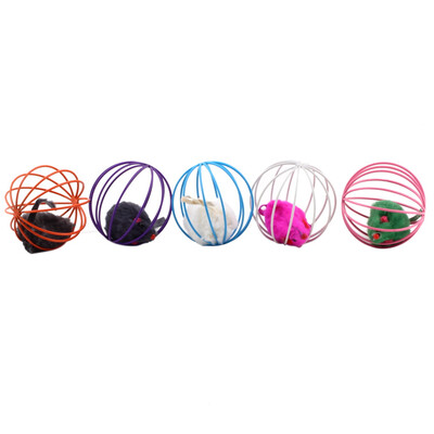 

Fun Gift Play Playing Toys False Mouse in Rat Cage Ball For Pet Cat Kitten