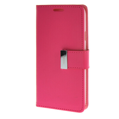 

MOONCASE чехол для Samsung Galaxy E5 Flip Leather Wallet Card Slot Bracket Back Cover Hot pink