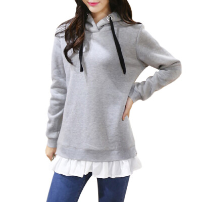 

CT&HF Women Movement Style Fashion Fleece Korea Leisure Contracted Fleece Winter Thick Cotton Long Sleeve Fleece