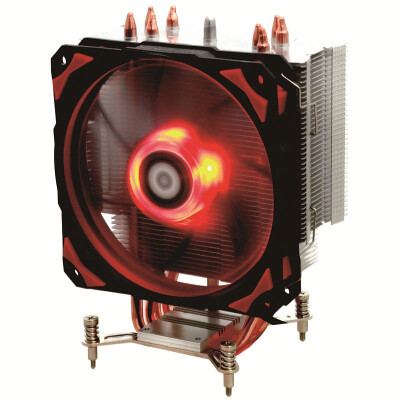 

ID-COOLING SE-214pro red and black version of the reinforced tower side blowing CPU heat sink four heat pipe 12cm temperature control quiet damping red light fan