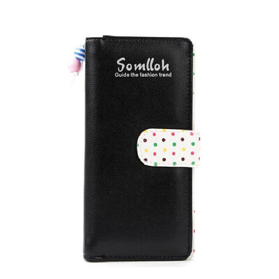 

Fashion Women Wallets Long wallet PU leather Candy Colors Zipper polka dot Small Wallet Coin Purse Cards Holder Money Bag LB241