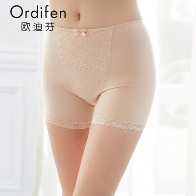 

Ou Difen ladies underwear 2018 spring&summer new belly abdomen waist pants lace leggings XL8101 black
