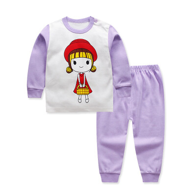 

2pcs Set Baby Underwear Clothing Sets Cartoon Casual clothes Baby Boy Girl Clothes suits toddler kids warm tracksuit