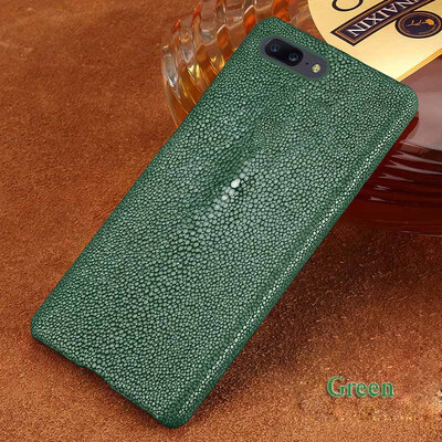 

Genuine Leather Phone Case For iPhone 7 8 Plus Case Natural Pearl Fish Skin Back Cover For X 6 6S Plus Case