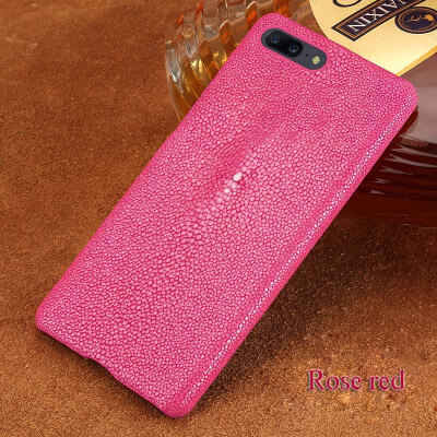 

Genuine Leather Phone Case For iPhone 7 8 Plus Case Natural Pearl Fish Skin Back Cover For X 6 6S Plus Case