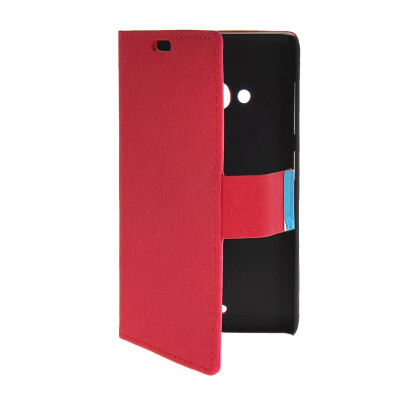 

MOONCASE Slim Leather Side Flip Wallet Card Slot Pouch with Kickstand Shell Back Case Cover for Nokia Lumia 535 Red