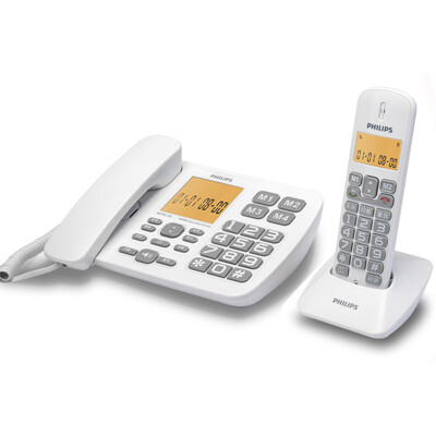 

Philips (PHILIPS) DCTG152 цифровой беспроводной телефон большой экран большая кнопка старый телефон офис домашний звонок дисплей беспроводная детская машина (белый)