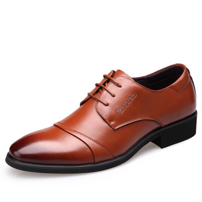 

Ishmaiah business casual leather shoes are wearing breathable belt pointed men wedding shoes 778-brown -44