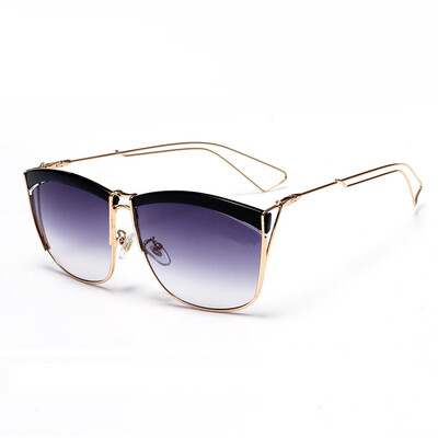 

FEIDU 2016 Half Frame Sunglasses Women Brand Designer Metal Sun Glasses Oversized Oculos De Sol Feminino With Origina