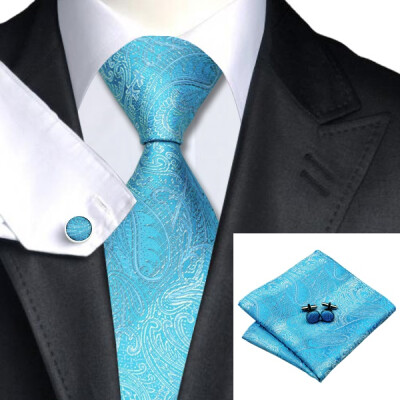 

2016 New Hot selling Vogue Men Silk Tie Set High Quality 100% Silk Necktie Handkerchief Cufflinks Set for Formal Wedding Business