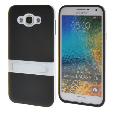 

MOONCASE Galsxy E5 Case Jelly color Silicone Gel TPU Skin Slim With Stand Back Case Cover for Samsung Galsxy E5 Black