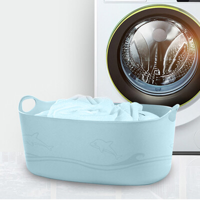 

Yimei household goods emc laundry barrel plastic soft bucket bathroom bucket portable storage basket pet bath YM-153