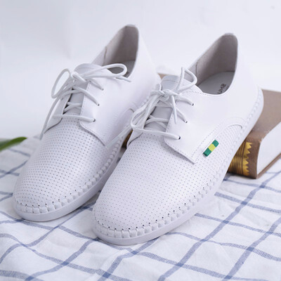 

Women Flat Shoes 2018 Spring Summer Soft Breathable Lace up Female Shoes Ladies Genuine Leather Women Shoes Outdoor Sneakers