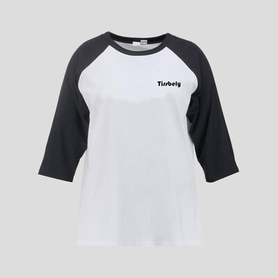 

Tissbely Cotton 34 Sleeve T Shirt Women Letter with Patchwork Basic Plus Size Tee Tops for Male Casual