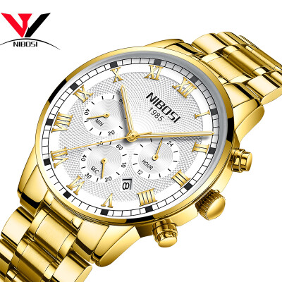 

NIBOSI 2018 New Men Watches Stainless Steel High Quality Watched Brand Fashion Analog Sport Quartz Wrist Watch Erkek Kol Saati