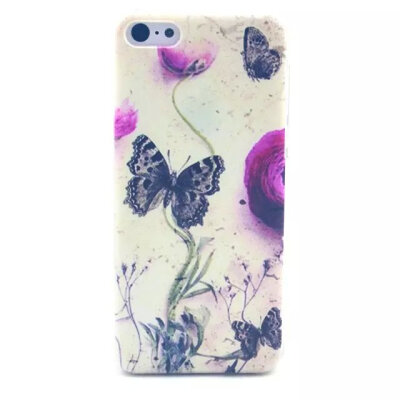 

MITI Colorful Flower Girls Pattern Transparent Cartoon Skin Back Hard Case Cover Protector For Apple iPhone 5C 4.0