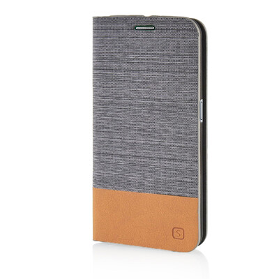 

MOONCASE Canvas Design Leather Side Flip Wallet Pouch Stand Shell Back ЧЕХОЛ ДЛЯ Samsung Galaxy S6 Edge Dark Brown