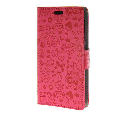 

MOONCASE Magic Girl lovely Flip Pouch Card Holster PU Leather Wallet чехол для HTC Desire 320 Hot pink