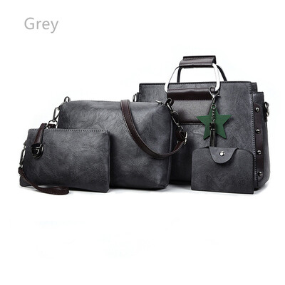 

4PCS New Design Womens Fashion Leather Messenger Bag Handbags Shoulder Bag Tote Ladies Purse In Set