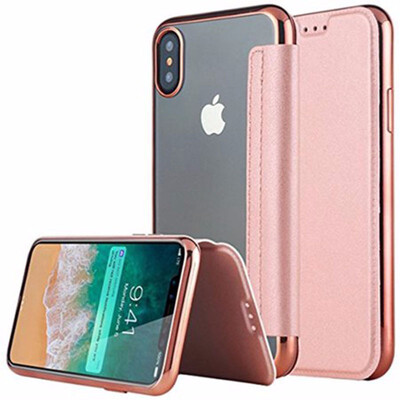 

iPhone X CaseLontect Slim PU Leather Folio Flip Case with Card Slot-Rose Goldiphone X wallet case shieldoniphone X wallet case