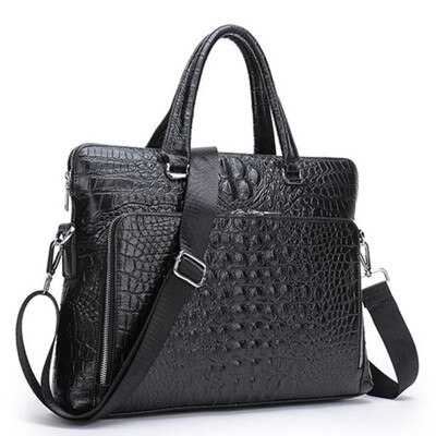 

Crocodile Genuine Leather Men Shoulder Bag Handbag First Layer Cowhide Crossbody Tote Business Casual Man Laptop Messenger Bags