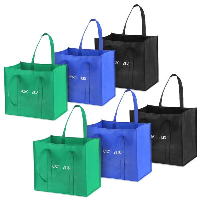 

Esonmus 6pcs set Multipurpose Reusable NonWoven Large Grocery Tote Bags Foldable Shopping Bags Storage Handbags with Dual Reinfor