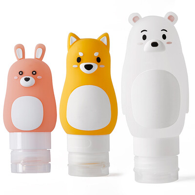

40000 km cartoon travel wash bag silicone suction cup sub-bottle set wash cosmetic shampoo shower gel small empty bottle portable sub-bottle SW2113 large medium&small three-piece