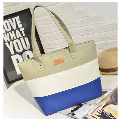 

SMOOZA Canvas shopping bag Women striped Bag Fashion Color Printing lady Girls Handbags Shoulder Bag Casual Bolsa Shopping Bags