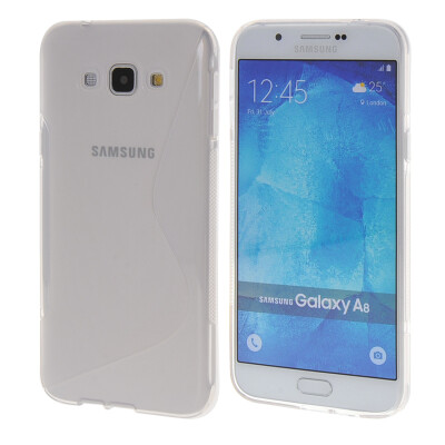 

MOONCASE Galsxy A8 Case  - Line Flexible Durable Silicone Gel TPU Skin Slim Case Cover for Samsung Galsxy A8 Clear