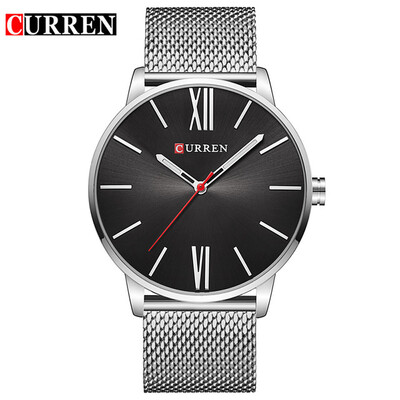 

CURREN Brand 2017 tops Simple Minimalism Luxury Quartz Wristwatches for men mens black gold stainless steel watch 8238
