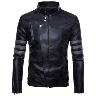 

New Motorcycle Leather Jacket Men Business Casual Coat Leather Clothing Men Locomotive Bombing Jacket