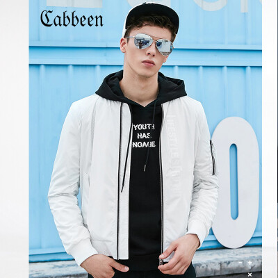 

Carbine mens slim bomber jacket white youth casual baseball uniform jacket 2017 trend autumn&winter A drift white 02 54185XXL