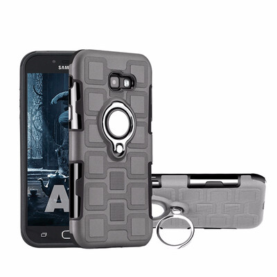 

SHS Phone Case For Samsung Galaxy A3 2017A5 2017A7 2017 Luxury Armor Ring Bracket Silicon TPU Lattice texture