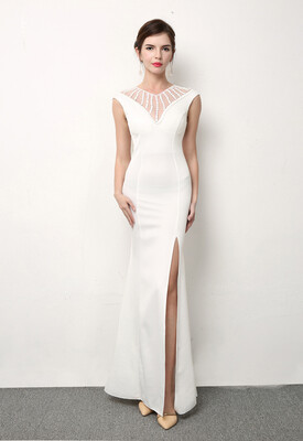 

Wedding Evening Dress Long Fishtail Sexy Slim Pack Hip Split Night Club Host Annual Meeting Celebrity Evening