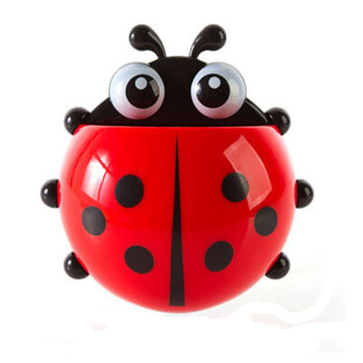 

Cntomlv 1PC Ladybug toothbrush holder Toiletries Toothpaste Holder Bathroom Sets Suction Hooks Tooth Brush container ladybird