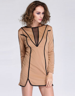 

Stylish Lady Women's Long Sleeve O-neck Dress Sexy Slim Stretch Bodycon Dress