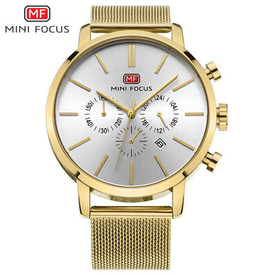 

MINI FOCUS Fashion Sports Stainless Steel Strap Men Watch MF0023G