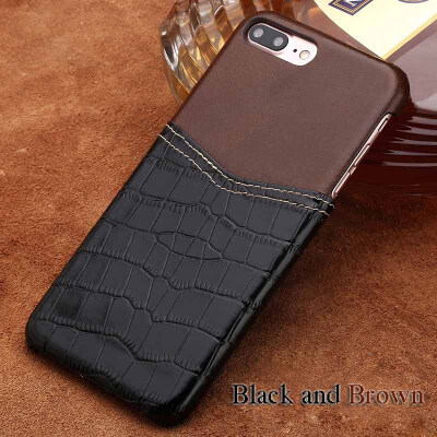 

Genuine Leather Phone Case For iPhone 6 6S Plus Case Crocodile Texture&Oil wax leather Back Cover For X 7 8 Plus Case