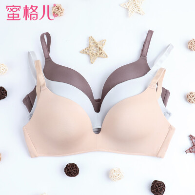 

MIGEER No trace no steel ring thin section gathered ladies sexy bra W4625 Apricot 70A