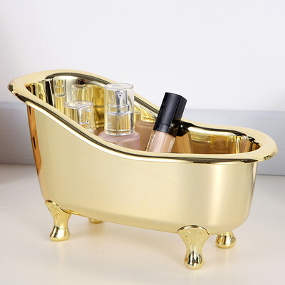

Ou Runzhe storage box bathroom cosmetics toiletries desktop finishing box ABS bathtub storage box gold plated