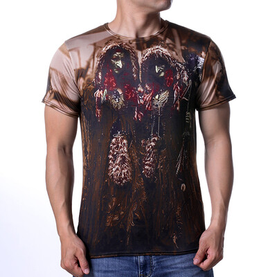 

Fashion Men&39s O-neck Tops Colorful Print Pullover T-Shirts