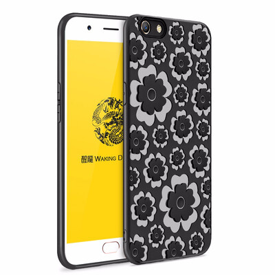 

Goowiiz Fashion Phone Case For OPPO A59F1S 3D Relief Flower Ultrathin Soft TPU Full Protection